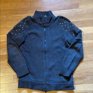 Stylish Black Zip-Up Sweater